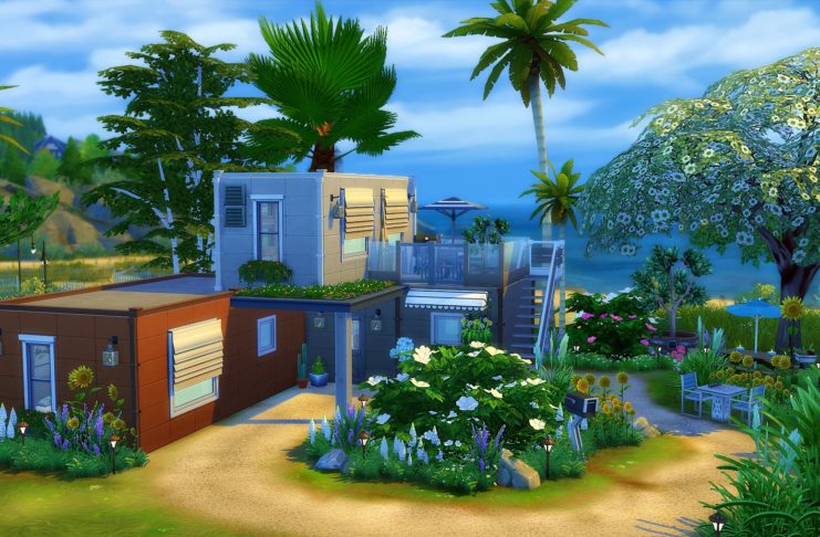maison moderne sims 4 construction container