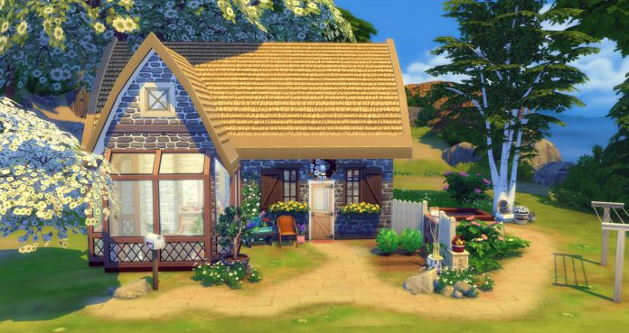 construction sims 4 starter chaumière campagne