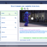 carrière acteur sims 4