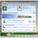 acteur sims 4 carrière heure de gloire